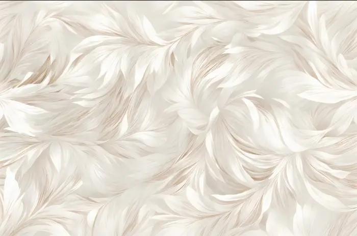 Papier peint mural personnalisé style crème art abstrait motif plumes fleurs fond soie résistant humidité absorption son écologique pour salon chambre enfant maison mariage occassions spéciales