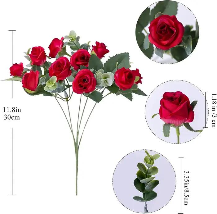 Bouquet de roses artificielles en soie