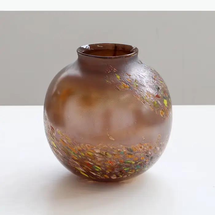 Vase rond en verre peint, pots de plantes, décoration de table, arrangement floral, vases floraux créatifs, accessoires de décoration moderne pour la maison