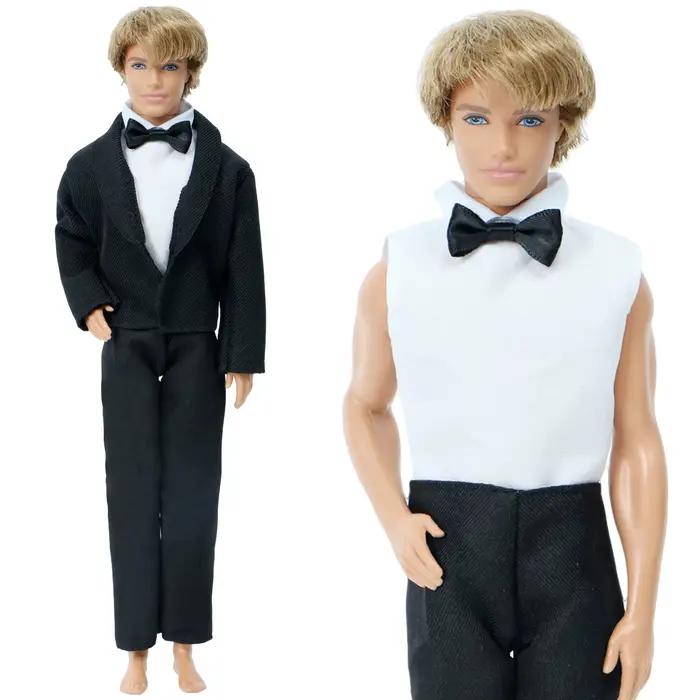 1 ensemble 1/6 hommes costume manteau + gilet + pantalon affaires noir tenue smoking vêtements de fête de mariage accessoires vêtements 12 pouces 30cm poupée