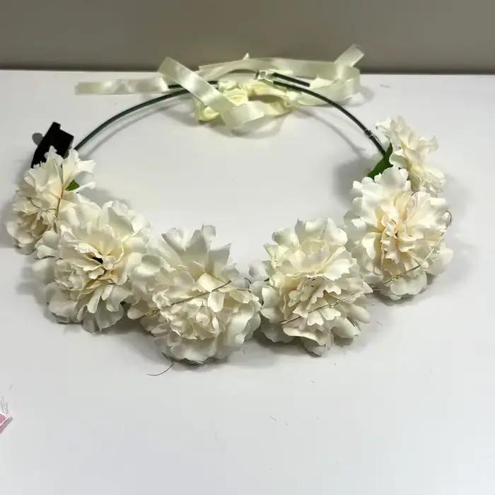Couronne de guirlande de fleurs lumineuse