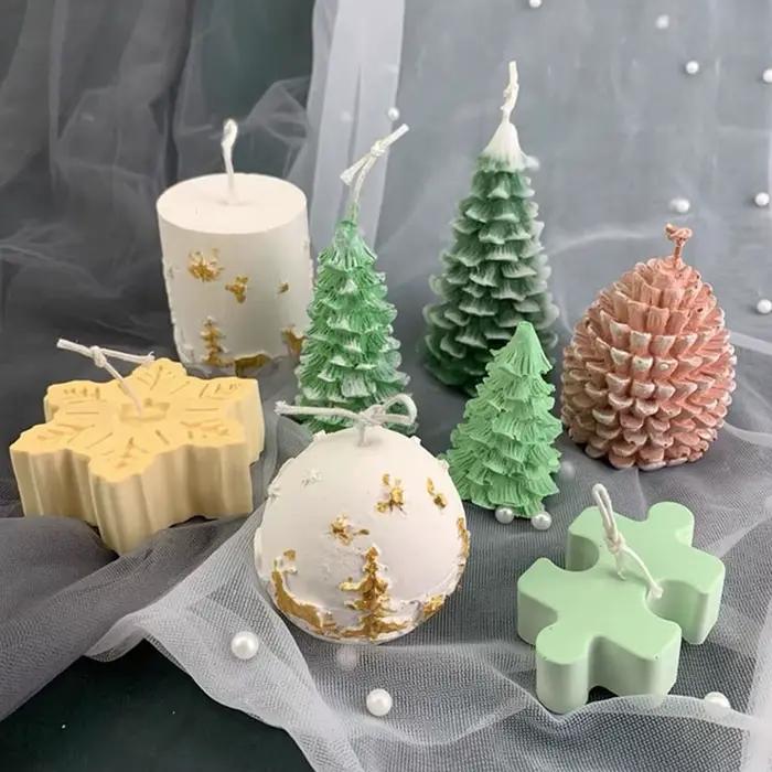 Moule en silicone en forme de bougie de Noël