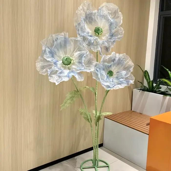 1.8m accessoires de décoration de Mariage fleurs artificielles fil de soie coquelicot route plomb fleur fenêtre