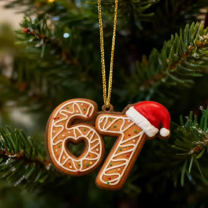 Ornement de noël du père noël dites à 77, décor d'arbre, cadeau de vacances coquin, cadeau Unique, décoration d'échange mignonne, bas W1M7