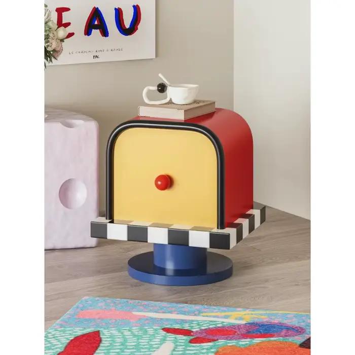 Table de chevet style crème couleur Dopamine