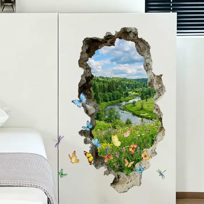 Autocollant mural réaliste de la nature