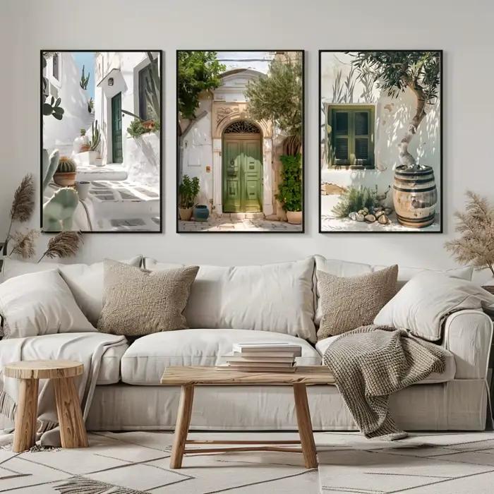 3 pièces paysage méditerranéen impressions sur toile affiche Vintage italie voyage Nature Art imprime mur Art décor à