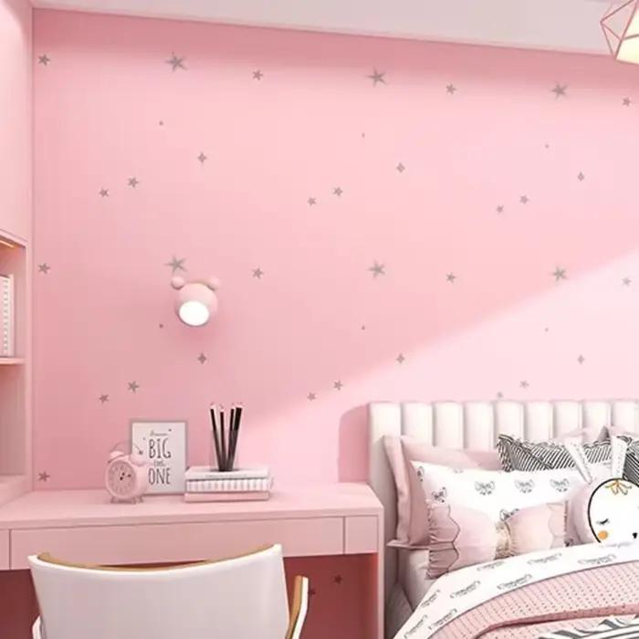 Papier peint auto-adhésif rose pour chambre de fille