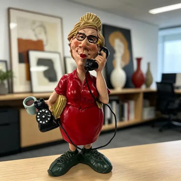 Figurine de femme de bureau en résine