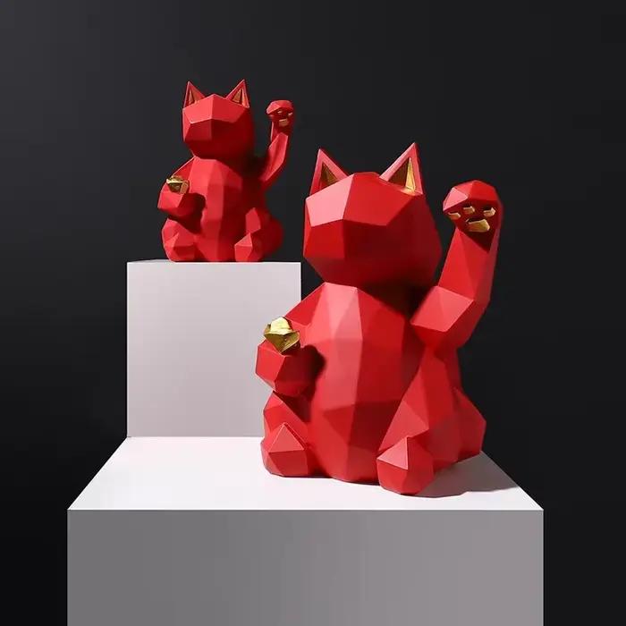 Statues de chat en résine pour décorations de maison