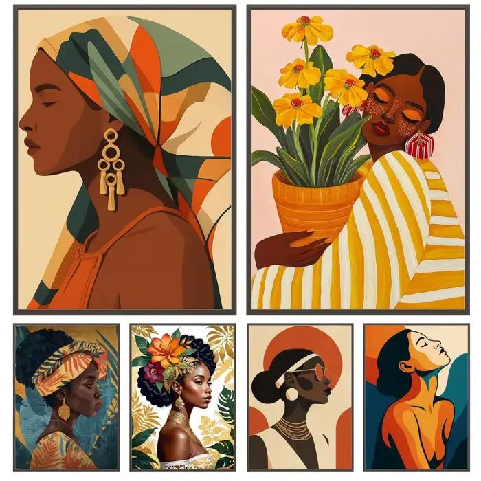 Affiche d'art abstrait de femmes africaines