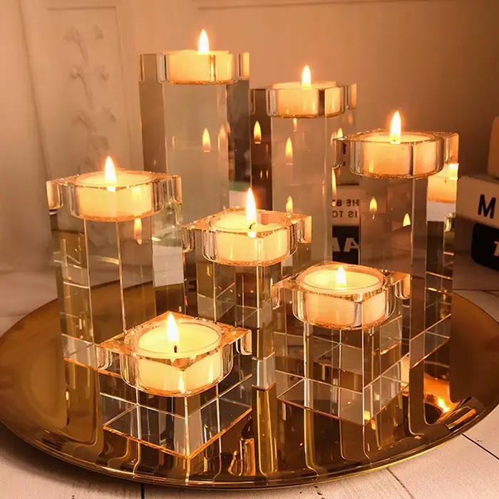 Bougeoirs en cristal clair
