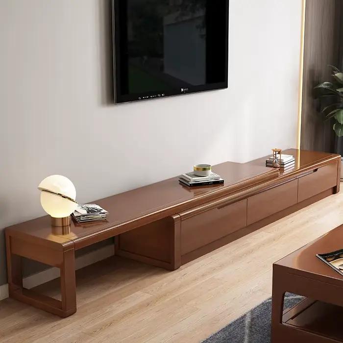 Meuble TV design avec tiroirs et étagères