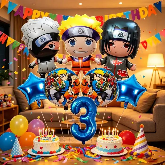 Ensemble de ballons en aluminium Naruto pour anniversaire