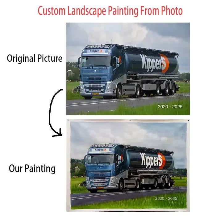 Peinture à l'huile personnalisée faite à la main sur toile, paysage abstrait, art mural classique, images d'animaux de compagnie, paysage décoratif, image de Portrait