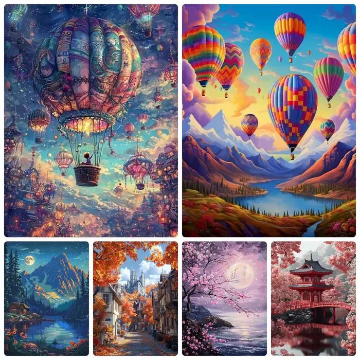 Accessoires de peinture au diamant, paysage, mosaïque de diamants, art fait main, cadeau exquis, décoration de la maison