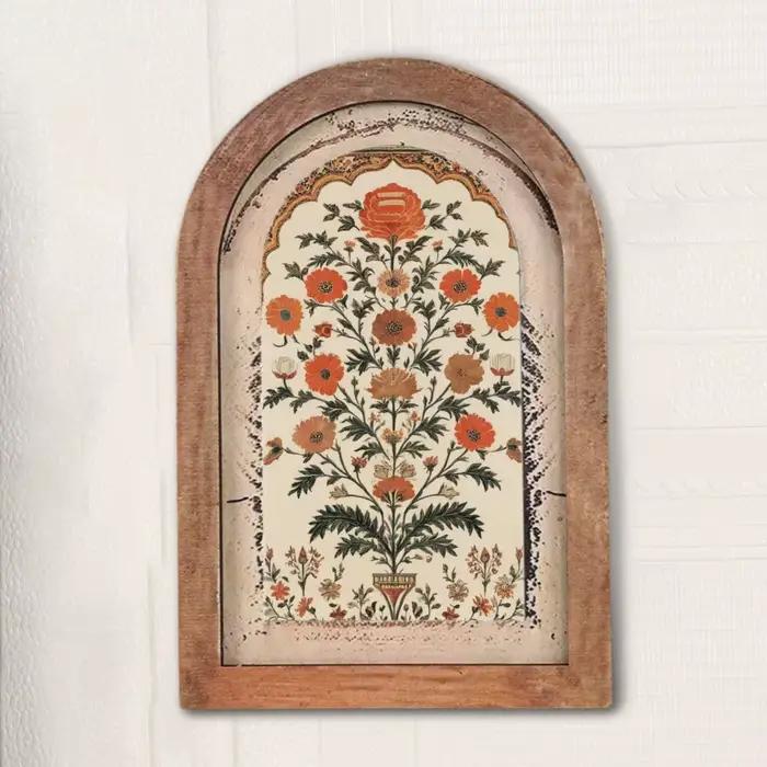 Décoration murale vintage en bois cintrée motif floral botanique animal amusant style ferme pour la maison occasions spéciales