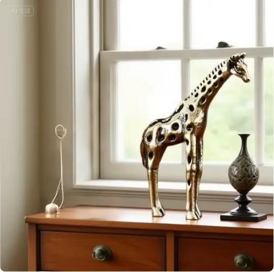 Statuette miniature girafe vintage résine ornement décoration bureau figurine thé occasion spéciale装饰