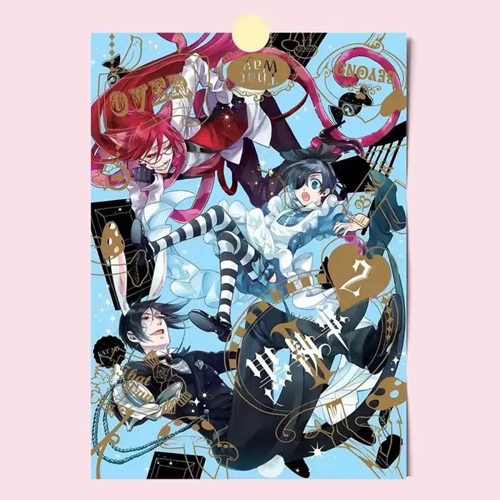 Affiche sans cadre Black Butler Ciel Phantomhive Undertaker impression de dessins animés pour chambre d'adulte occasions spéciales cadeau de vacances