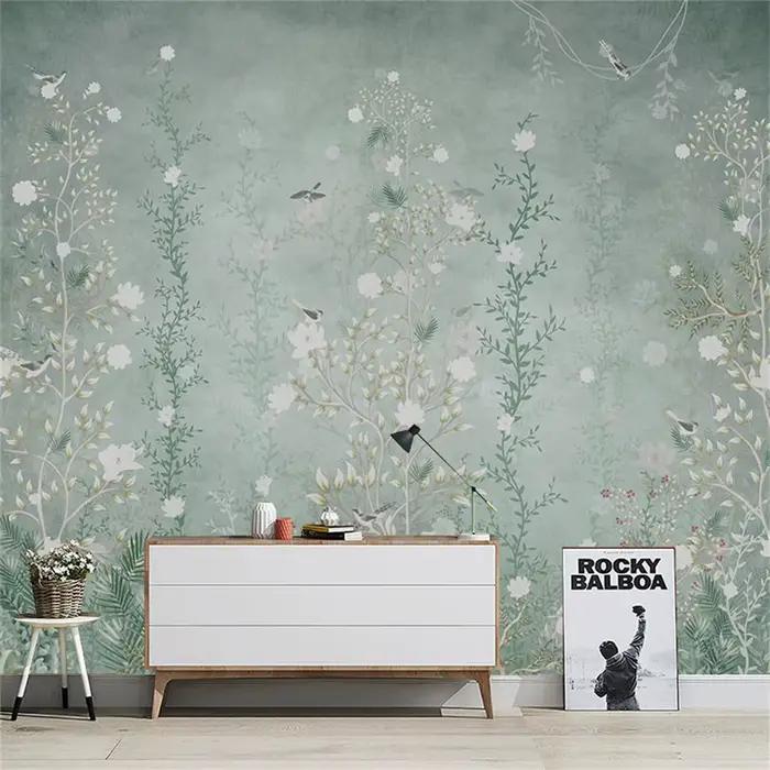 Papier peint personnalisé pour chambre à coucher, style rétro américain, toile de fond TV française, papier peint forêt rétro, fournitures de peinture et de traitement, fond décoratif