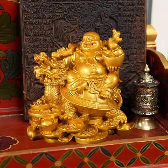 Statue de bouddha riant en résine