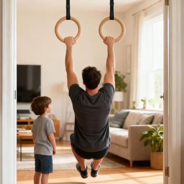 Anneaux de gymnastique 2 pièces, équipement de poignées de calistenie, anneaux d'entraînement physique pour la maison, exercice de Fitness, aire de jeux intérieure