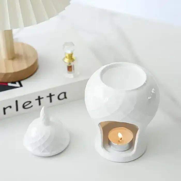 Brûleur d'aromathérapie en céramique pour gingembre, encens et bougies, lampe à huile domestique, et décorations polyvalentes en forme de pot