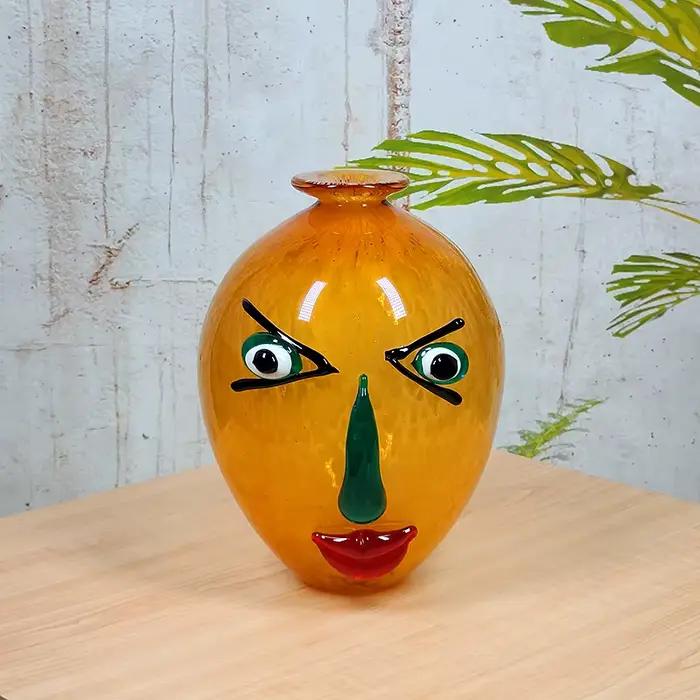 Vase en verre européen peint à la main