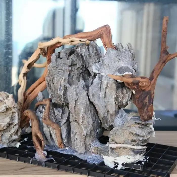 Décoration d'aquarium de coffre d'arbre naturel, 1 pièce, œuvre d'art en bois, ornements d'aménagement paysager, fournitures d'ornement d'aquarium