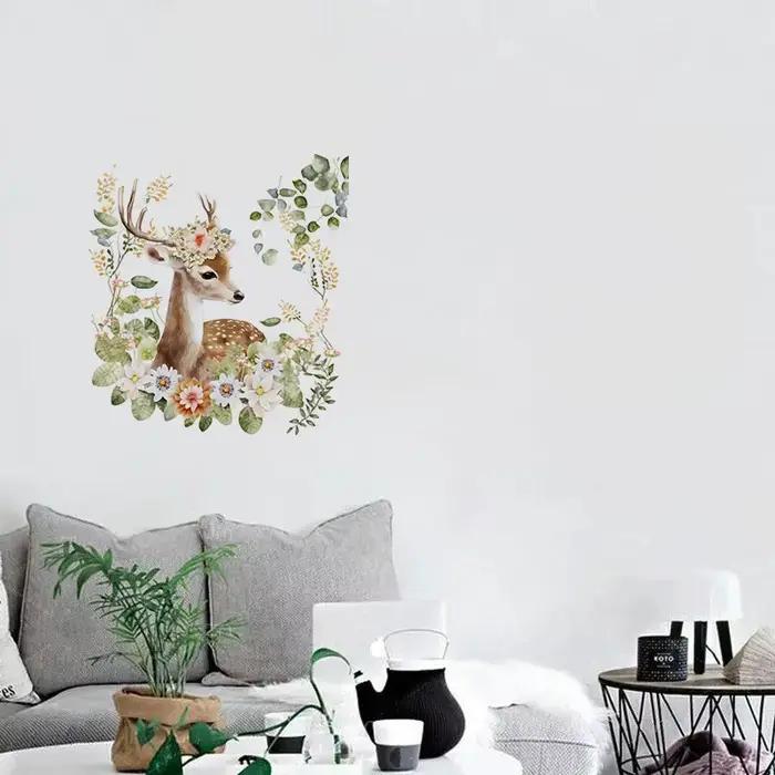 Autocollant mural de cerf mignon pour la décoration de la maison