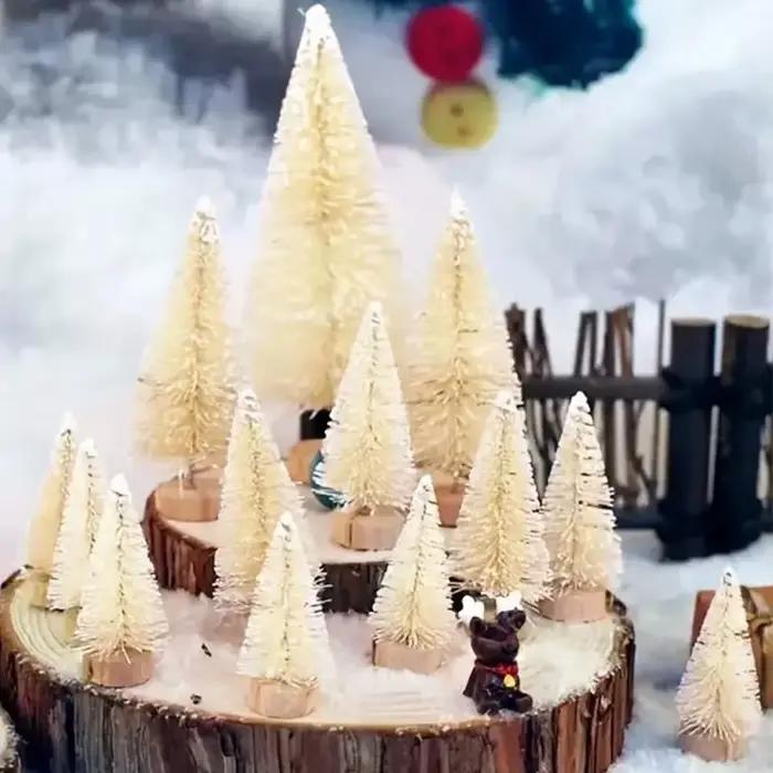 Mini sapin de Noël artificiel en bois bleu