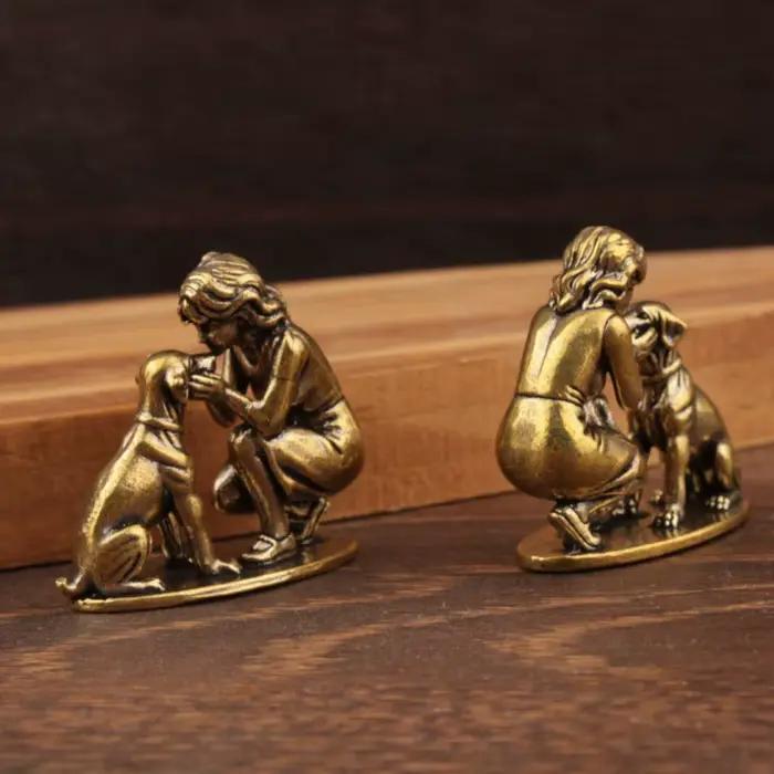 Figurine de chien en laiton pour la décoration de la maison