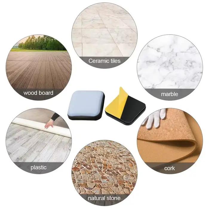 20 pièces pieds planeur patins coulissants meubles de maison curseurs meubles planeurs PTFE carré plancher Mover tampons pour matériel ménager ﻿