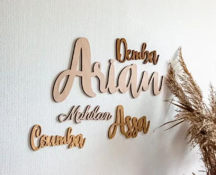 Panneau de Nom Personnalisé en Bois pour Décor Mural de Pépinière