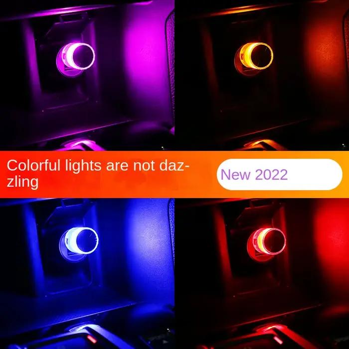 Maison Produits Petite lumière colorée Décoration d'intérieur de voiture d'Usb Led Lumière de voiture escales Décoration sans fil de changement