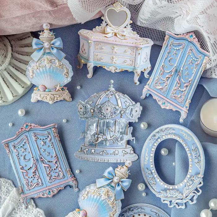 8 paquets/LOT de autocollants en papier décoratifs rétro, mignons et charmants, série de lettres à fleurs Rococo