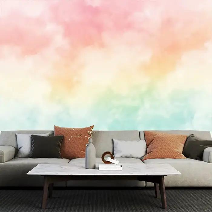 Papier peint mural nuage aquarelle sur mesure