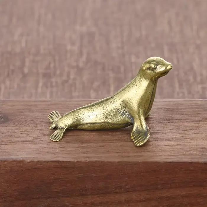 Sceau en laiton décoration de bureau animaux cuivre métal Figurines décoratives Vintage décor à la maison artisanat Collection ornements