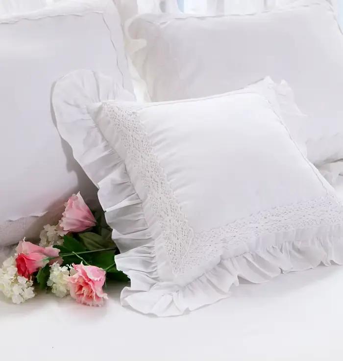 Housses de coussin brodées en satin de coton style DOBBY pour décoration de maison et occasions spéciales ```