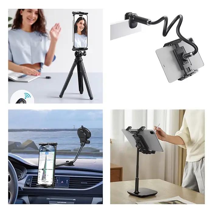 Trépied de support de tablette, accessoires pour téléphone Portable iPad, fixateur de Clip universel, prise de vue horizontale et verticale Portable