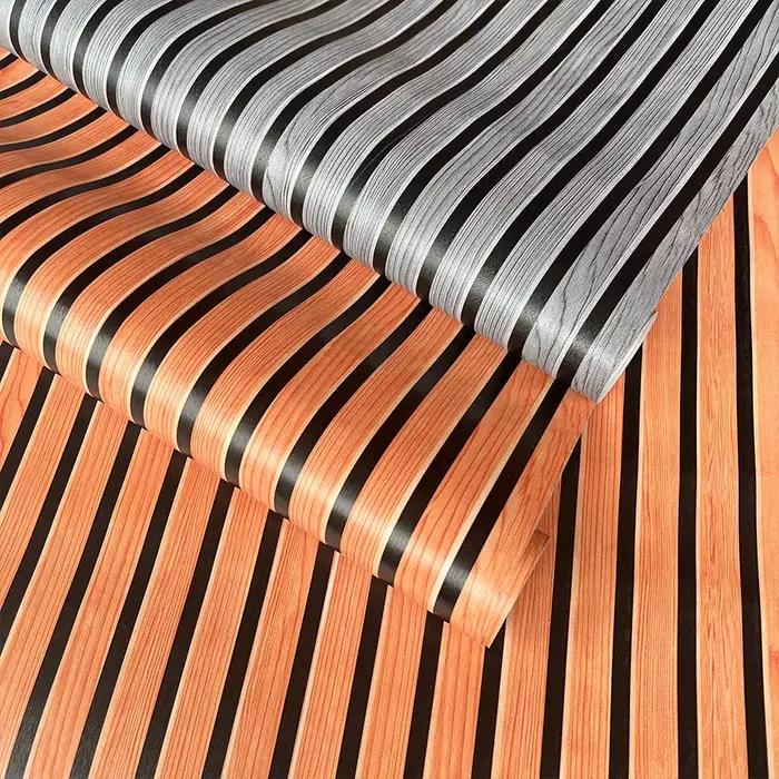 Papier peint auto-adhésif à rayures jaunes et grises