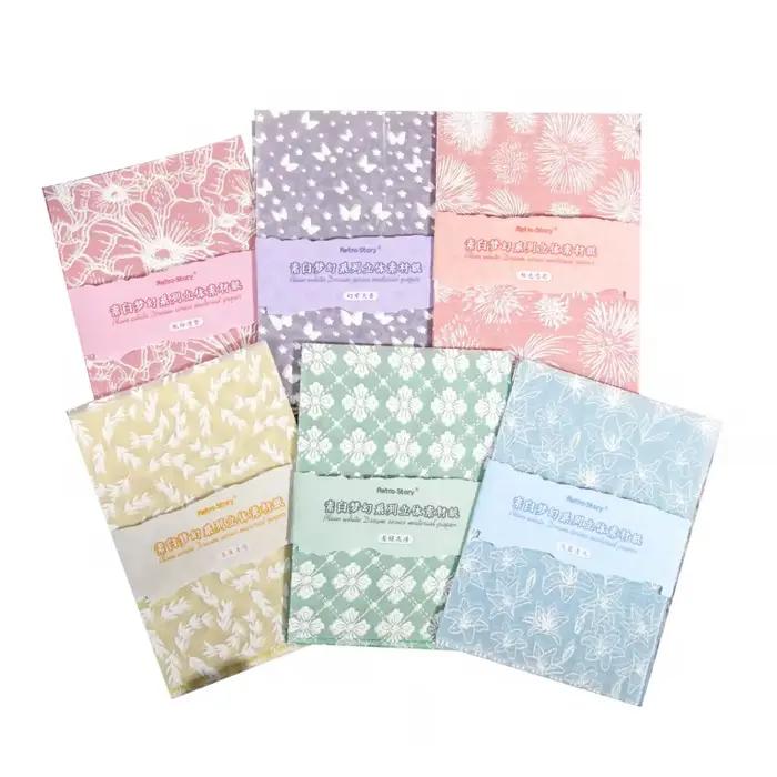 Ensemble de papier de fond de style vintage (12 feuilles)