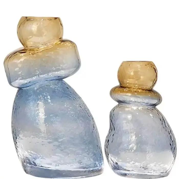 Vase en verre dégradé de couleur, forme de gourde, terrarium irrégulier, accessoires pour arrangements floraux, accessoires de décoration intérieure