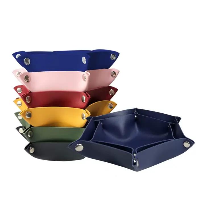 Plateau de rangement en cuir PU pour hôtel