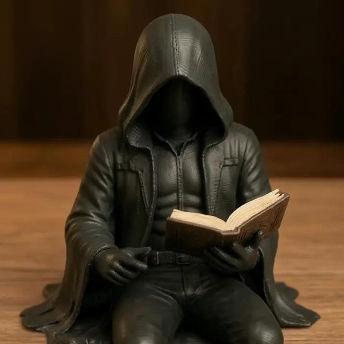 Figurine homme en robe assis