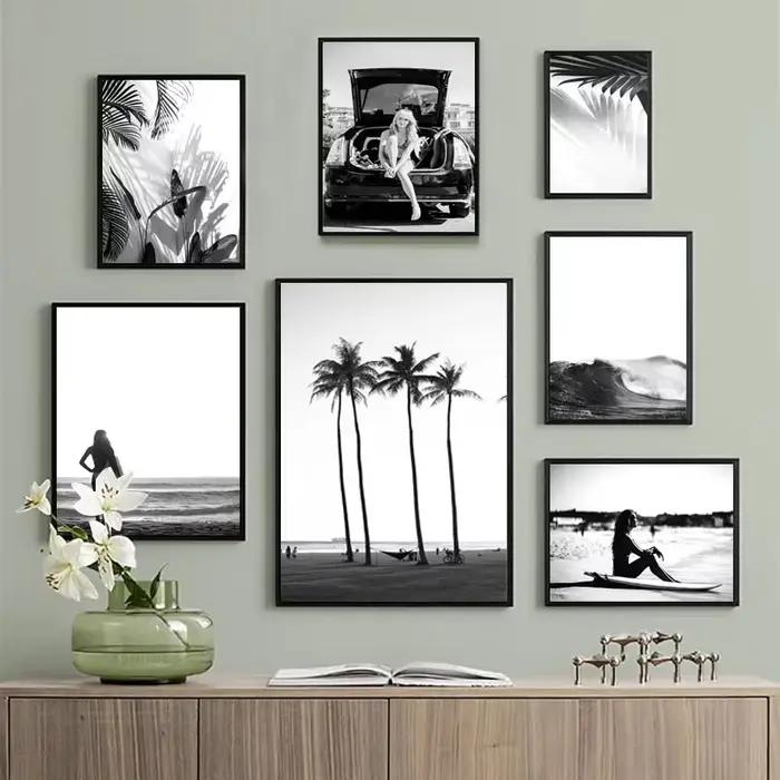 Toile d'art mural noir et blanc
