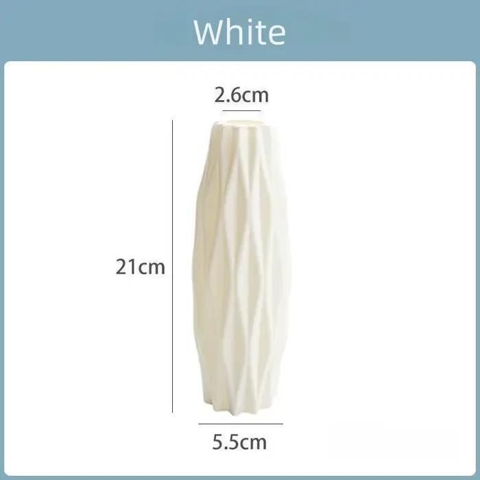 Vase en plastique découpé au diamant – Pot en céramique imitation incassable pour la décoration de la maison