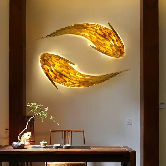 Applique murale japonaise en forme de poisson
