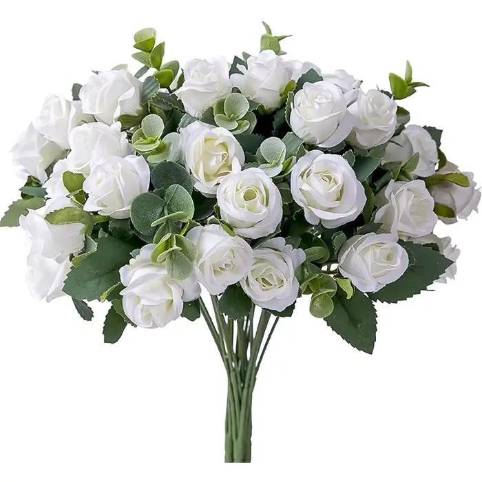 Bouquet de roses artificielles en soie