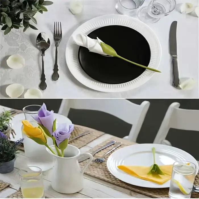 10 porte-serviettes floraux élégants - Convient pour les mariages